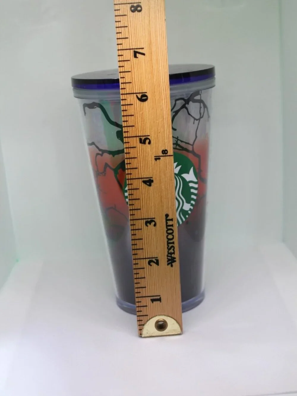 Starbucks Halloween 2022 Glow In The Dark 16 oz Cup Raven's Perch NO STRAW